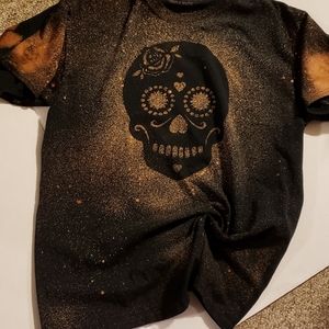 Handcrafted Sugar Skull Halloween T-shirt